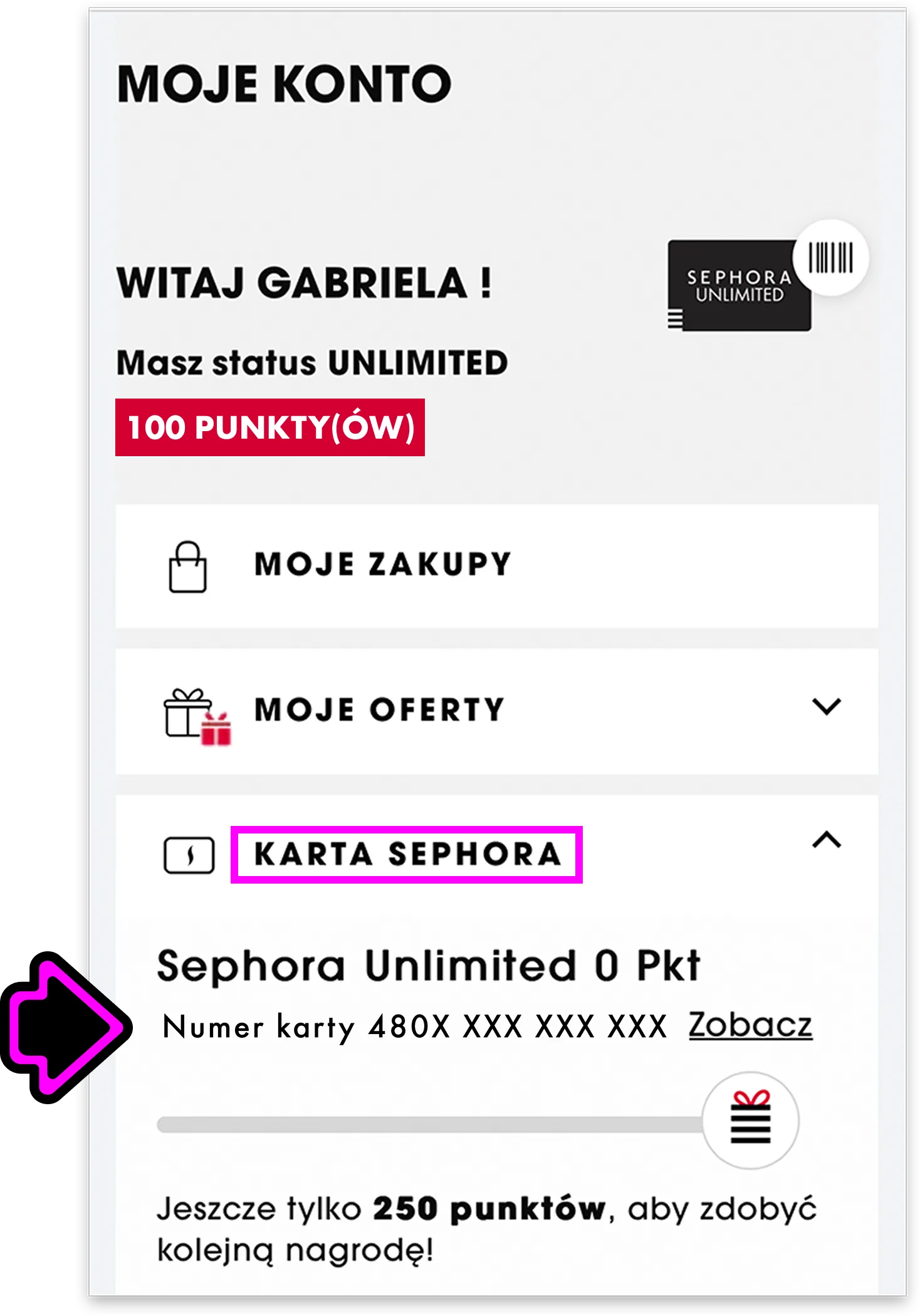 Gdzie znaleźć numer karty lojalnościowej Sephora